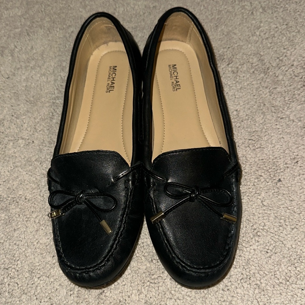Michael Kors black & gold loafers